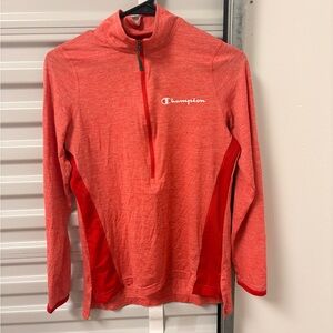 Champion Women’s Red Athletic Quarter zip up cold weather top size Small